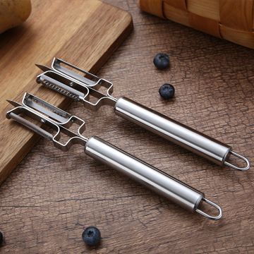 多功能削皮器三合一不锈钢削皮刀双面蔬菜水果刨丝器厨房用具批发