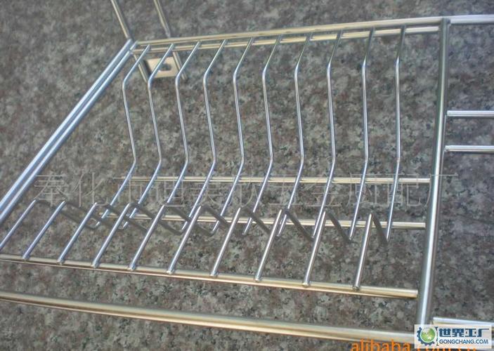 厨房用具不锈钢双层微波炉碗盆架置物架(4)图高清图片-世界工厂网