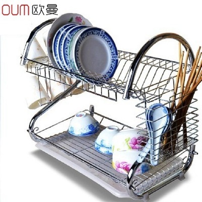 不锈钢双层碗架 多功能厨房沥水置物解决方案